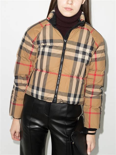 burberry alsham cropped puffer jacket|Burberry Alshamar Check Down Puffer Jacket .